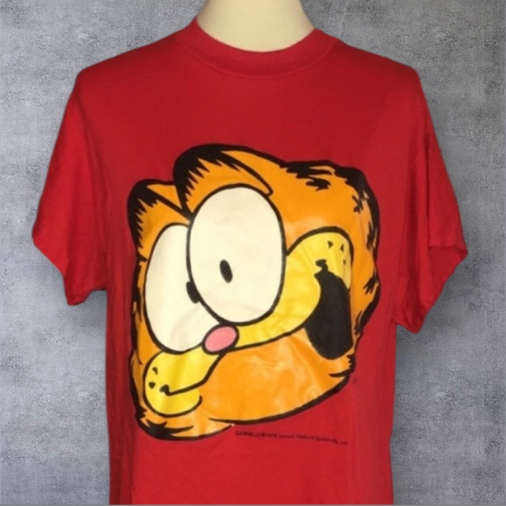 1978 Vintage Garfield the Cat Red Applause T-Shirt OS (One Size) Fits like Med